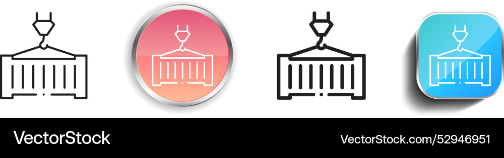 Container icon thin linear regular and button Vector Image