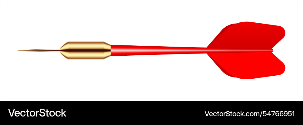 Dart arrow with metal tip and shadow Dart arrow with metal tip and shadow vector image