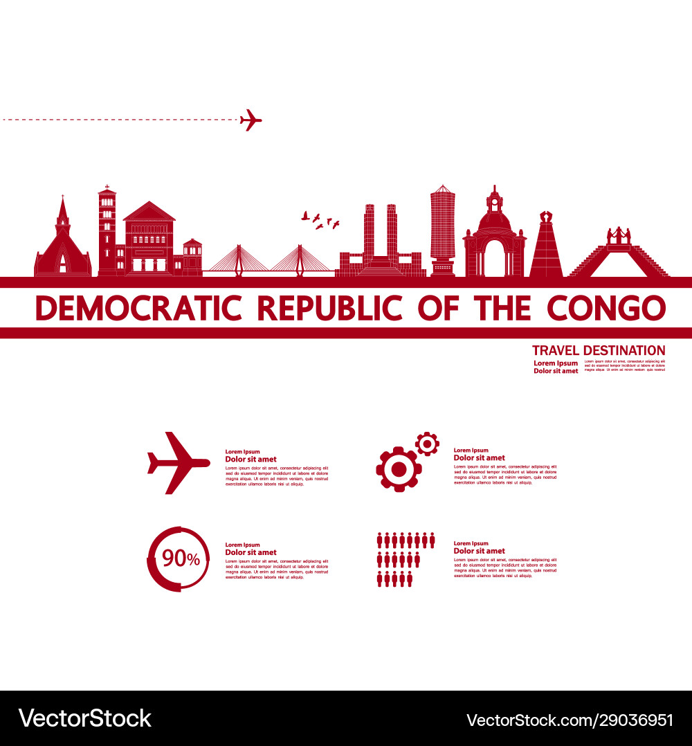 Democratic republic congo travel vector image