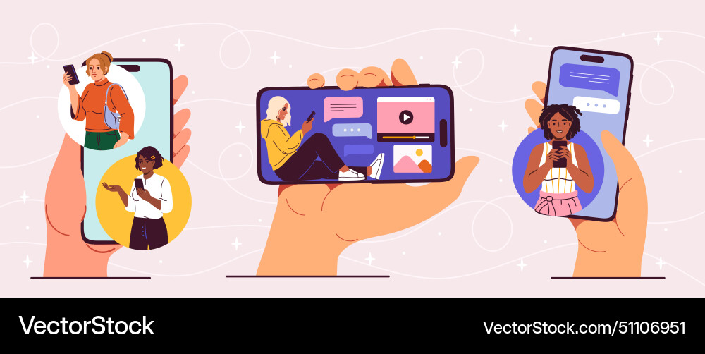 Digital video chatting concept people Digital video chatting concept people vector image