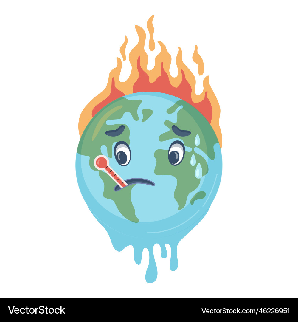 Earth pollution global warming and heat Earth pollution global warming and heat vector image
