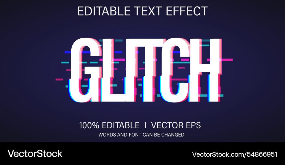 Glitch text effect with modern style design Glitch text effect with modern style design vector image