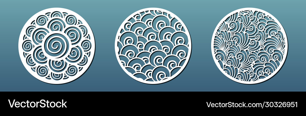 Laser cut template circular panel pattern for cnc Laser cut template circular panel pattern for cnc vector image