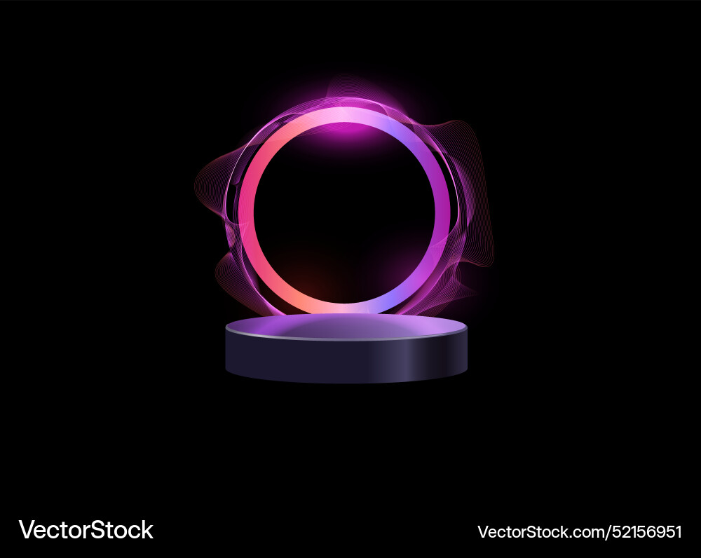 Neon gradient line circle frame with empty round Neon gradient line circle frame with empty round Vector Image