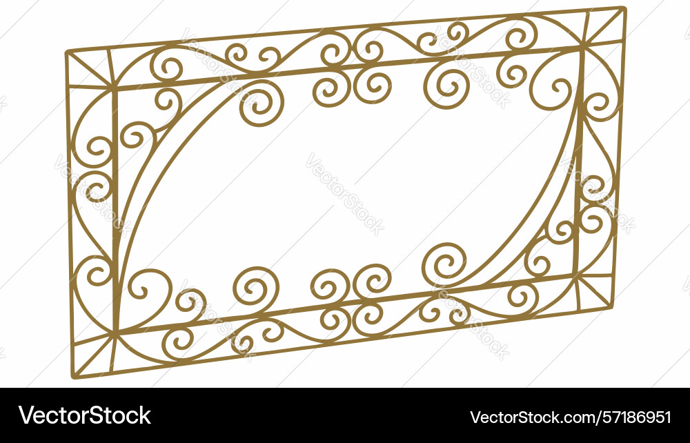 Ornate rectangular frame with intricate patterns vector image