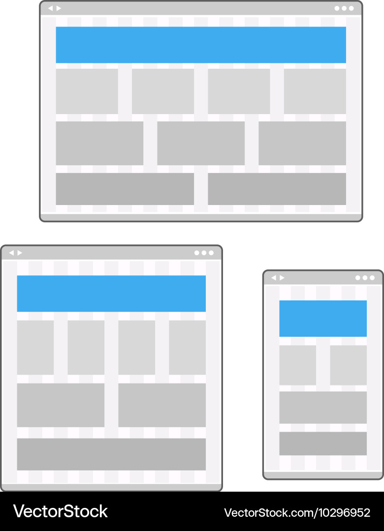 Adaptive design layouts web site page templates Vector Image