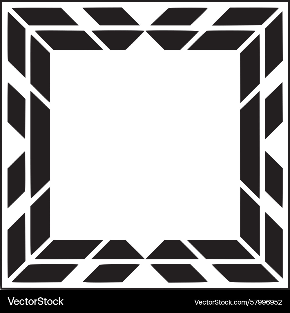 Black Geometric Frame Pattern Vector Image