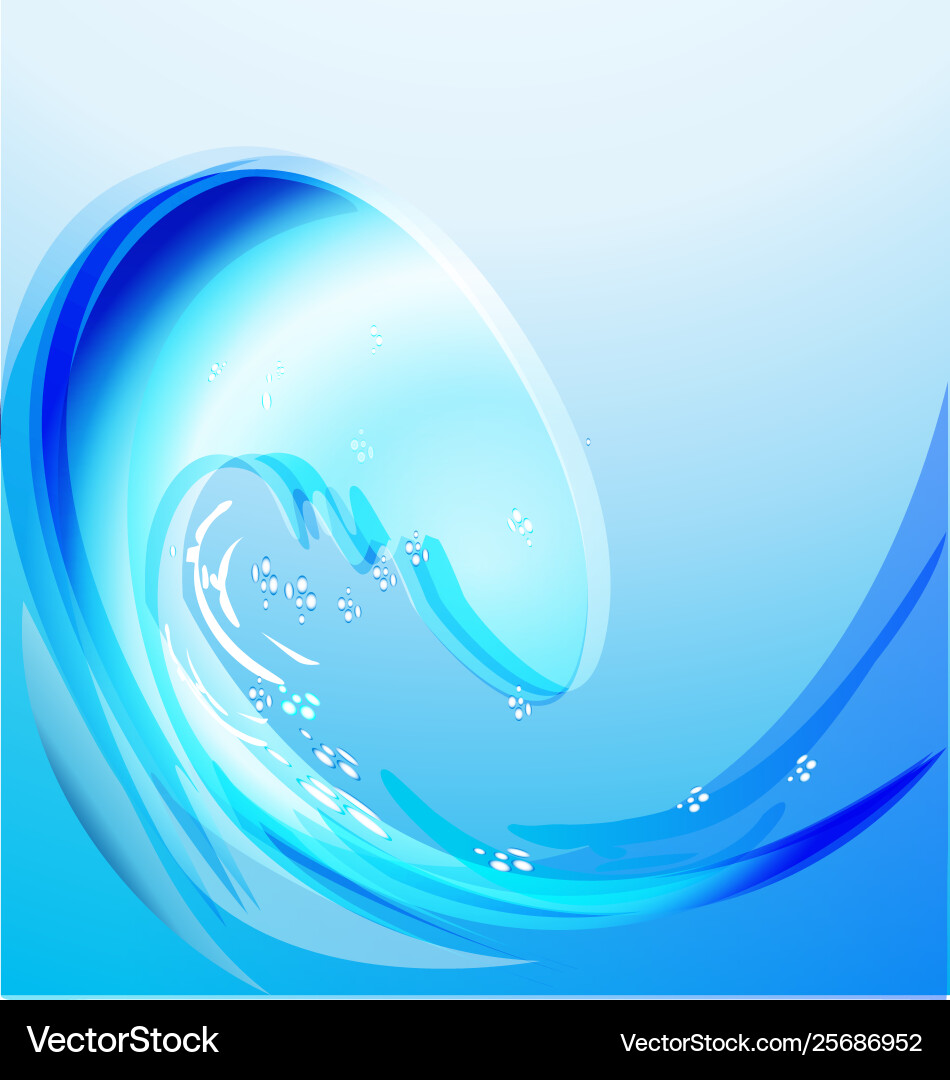 Blue beach waves Royalty Free Vector Image - VectorStock