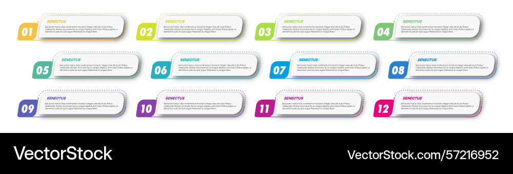 Bullet points numbers from 1 to 12 list markers Bullet points numbers from 1 to 12 list markers vector image