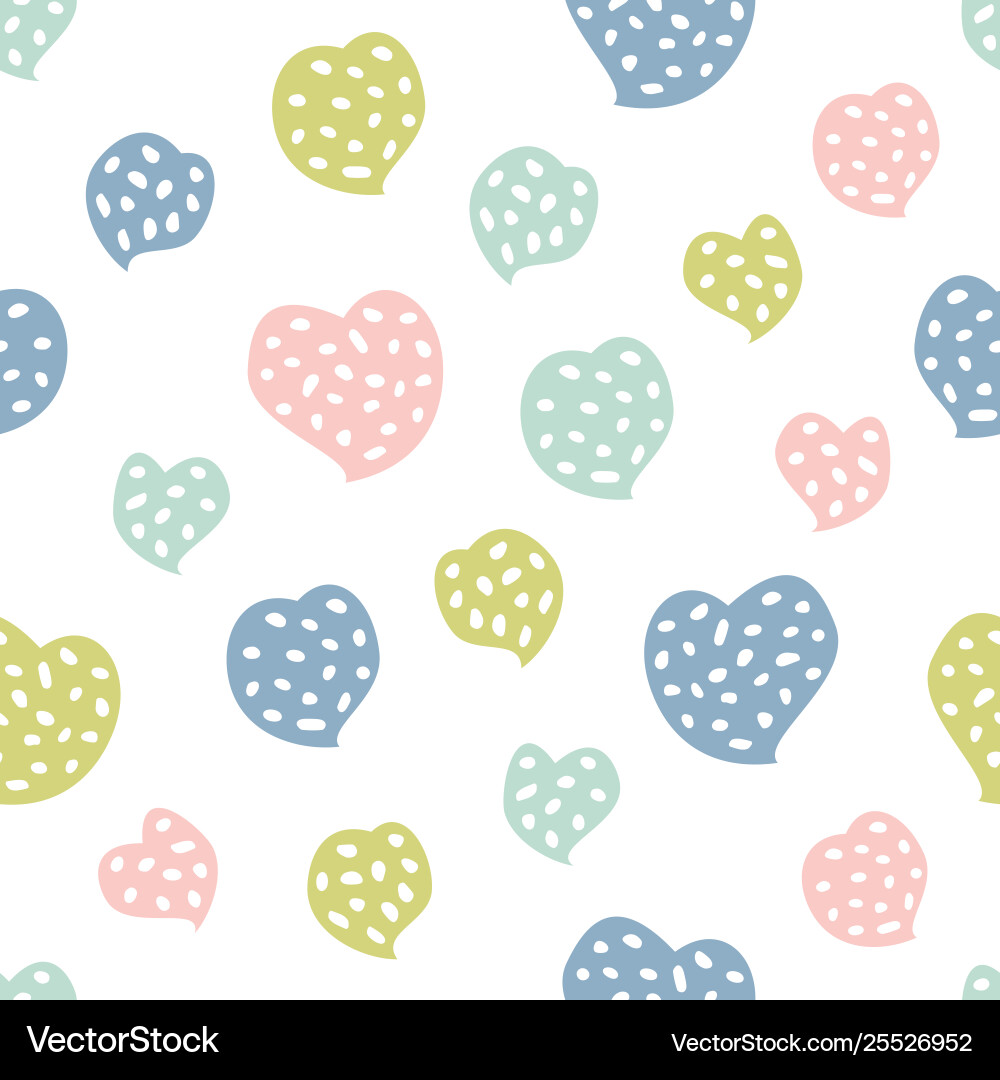 Childish seamless pattern with hearts creative Childish seamless pattern with hearts creative vector image