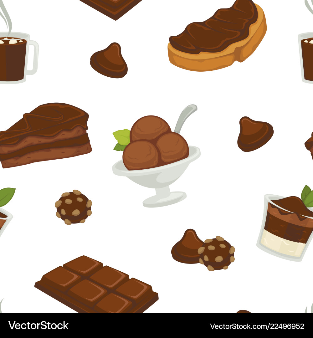 Chocolate and cocoa butter on bread slice products vector image