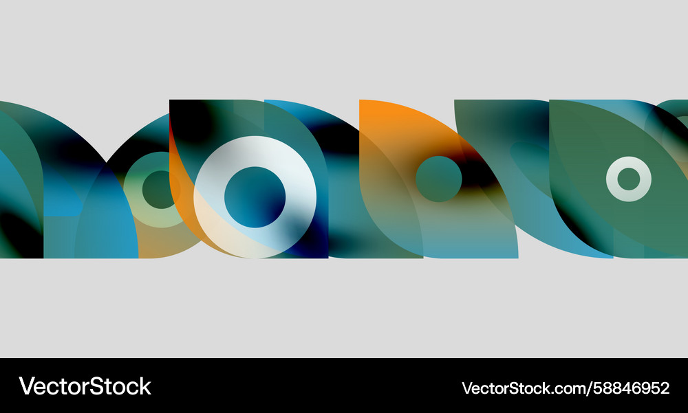 Colorful Abstract Circles & Shapes Vector Image