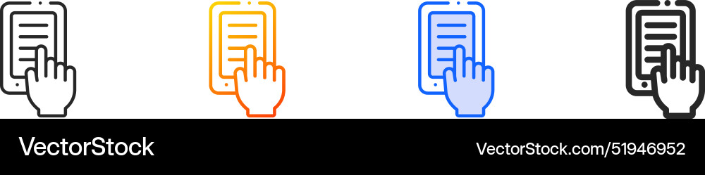 Ereader iconthin linear gradient blue stroke Ereader iconthin linear gradient blue stroke vector image