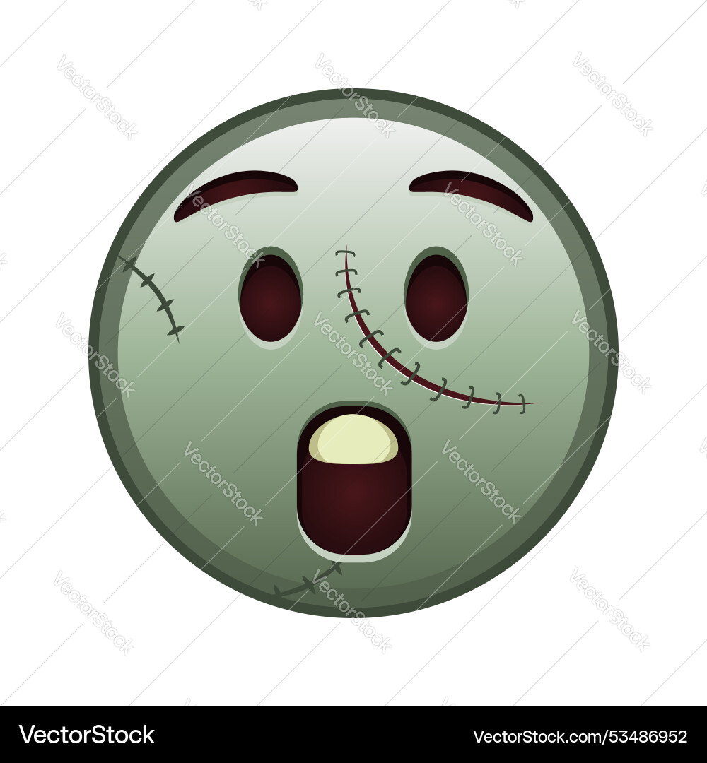 Face with open mouth large size of zombie Vector Image