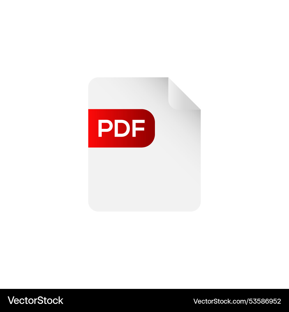 Pdf file document icon text vector image