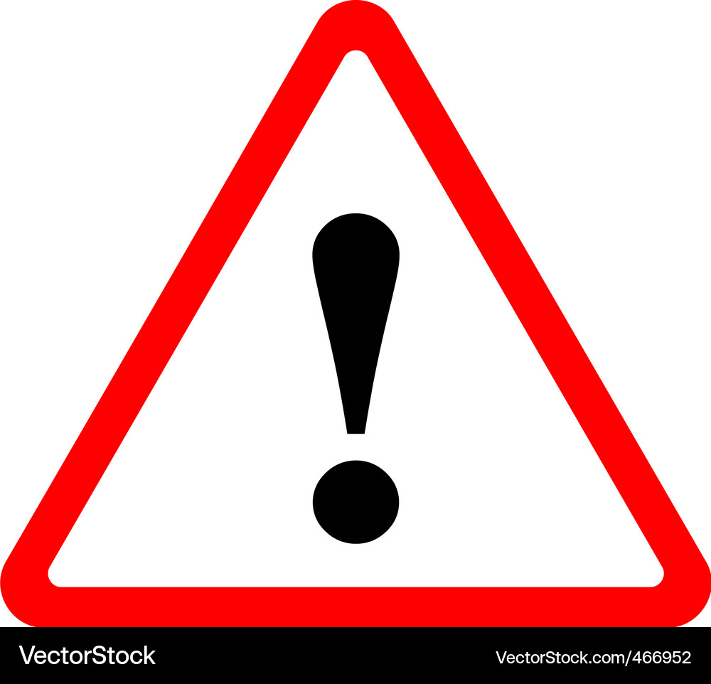 Red Warning Sign - Triangular Shape Vector Image