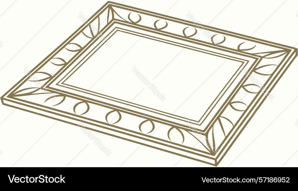 Simple elegant ornate rectangular frame design vector image