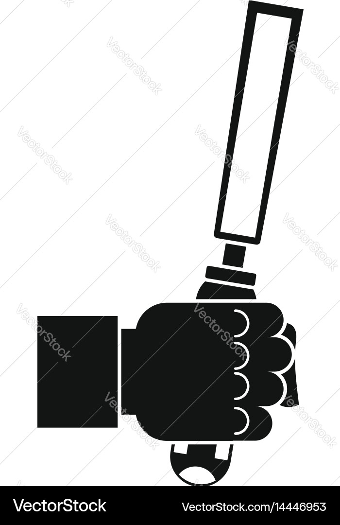 Chisel tool in man hend icon simple style Vector Image