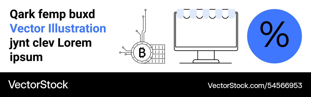 Digital finance concept with bitcoin computer Digital finance concept with bitcoin computer vector image