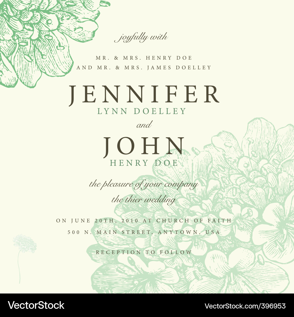 Floral Scroll Invitation Vector Image