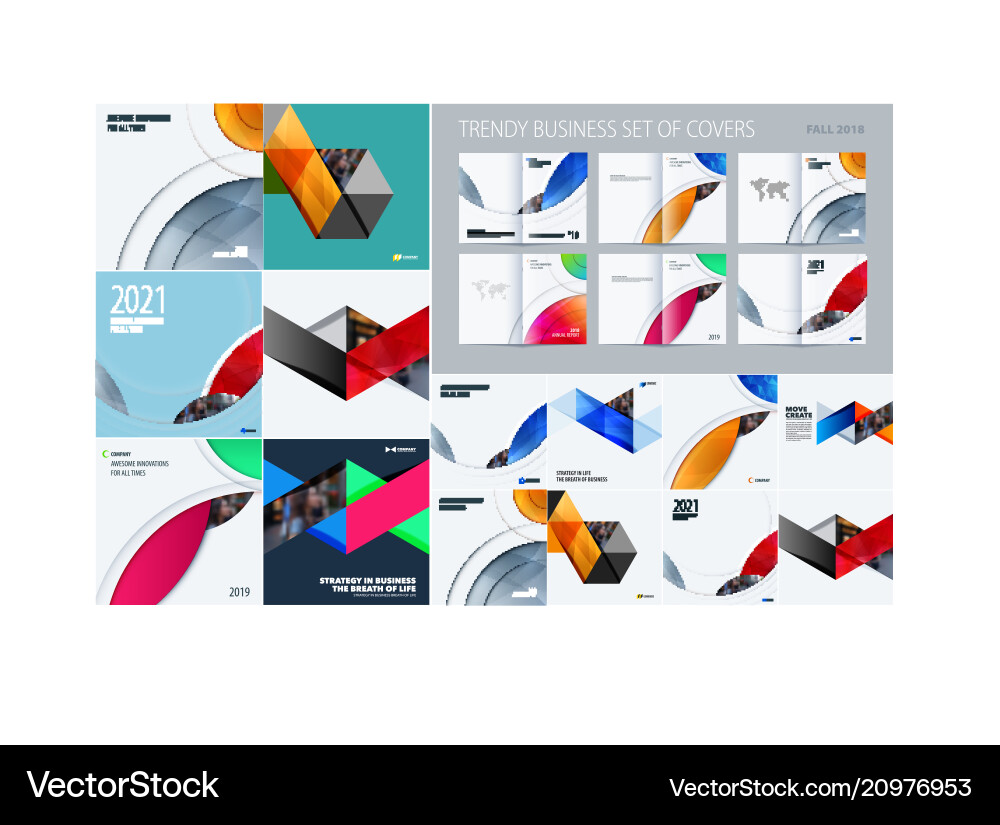 Mega set triangular abstract templates Mega set triangular abstract templates vector image