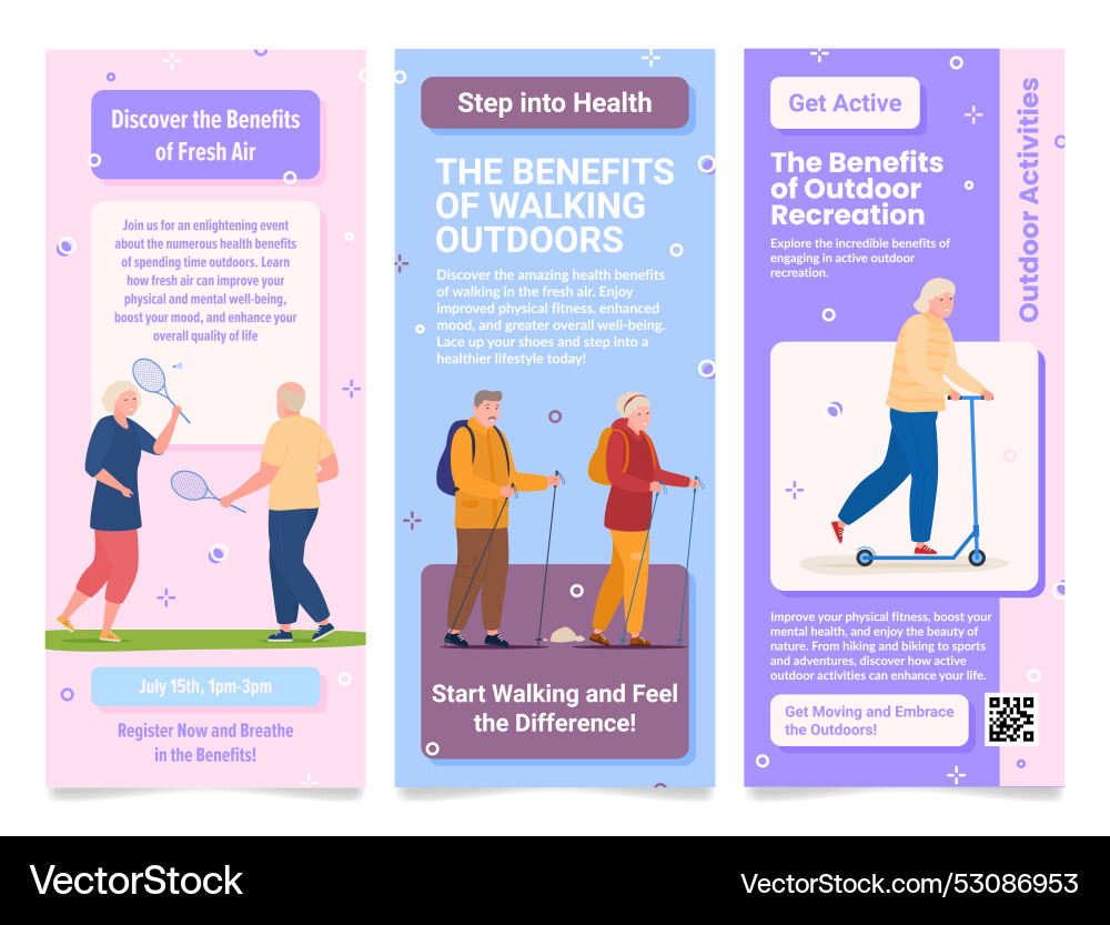 Promotional materials promoting the benefits Promotional materials promoting the benefits vector image