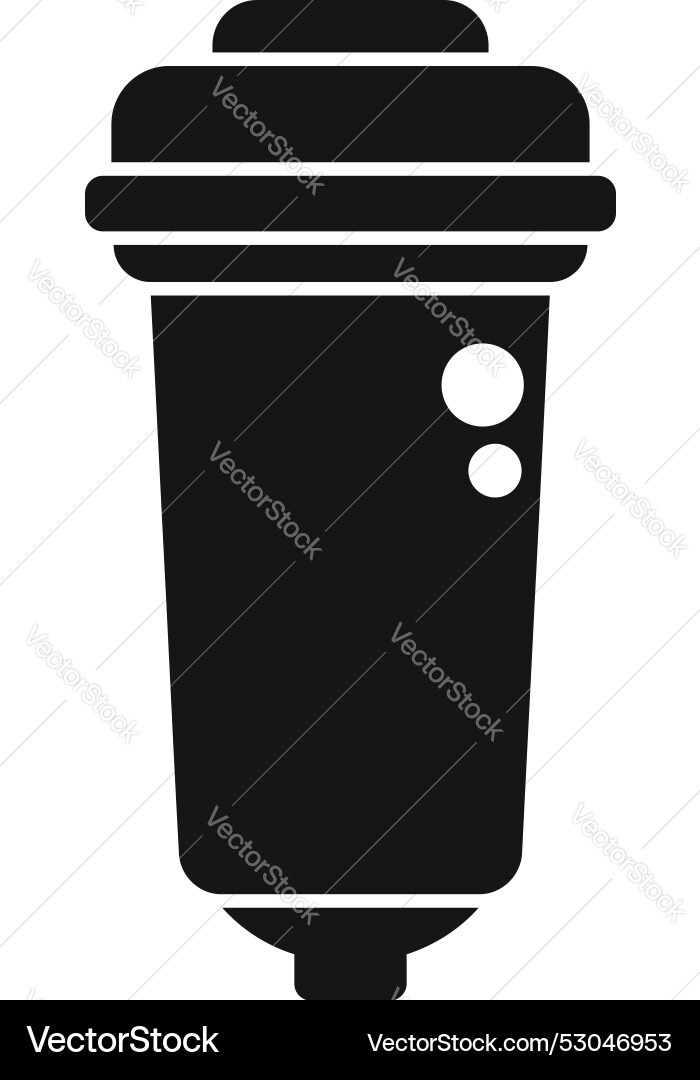 Schwarze Kunststoff Wasserfilterpatrone Icon zeigt Schwarze Kunststoff Wasserfilterpatrone Icon zeigt vektorbild