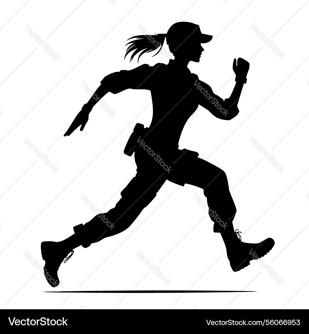Silhouette einer bestimmten Frau die dynamisch läuft Silhouette einer bestimmten Frau die dynamisch läuft vektorbild