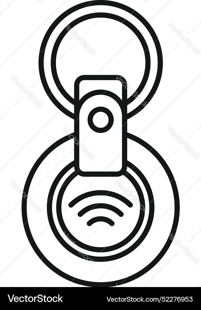 Smart tracker keychain sending location signal Smart tracker keychain sending location signal vector image