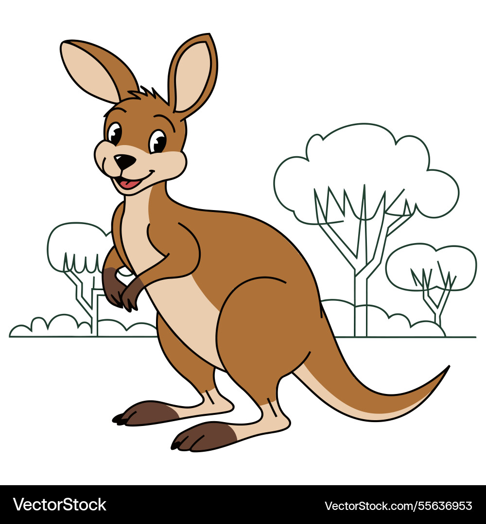 Stylized kangaroo with defined lines Vector Image