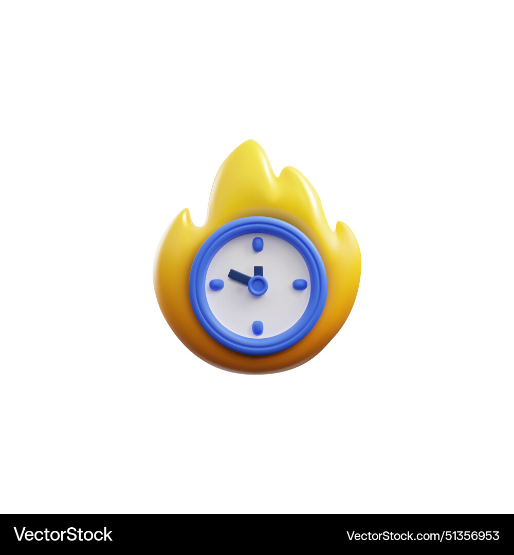Urgent time management 3d alarm clock icon Vector Image