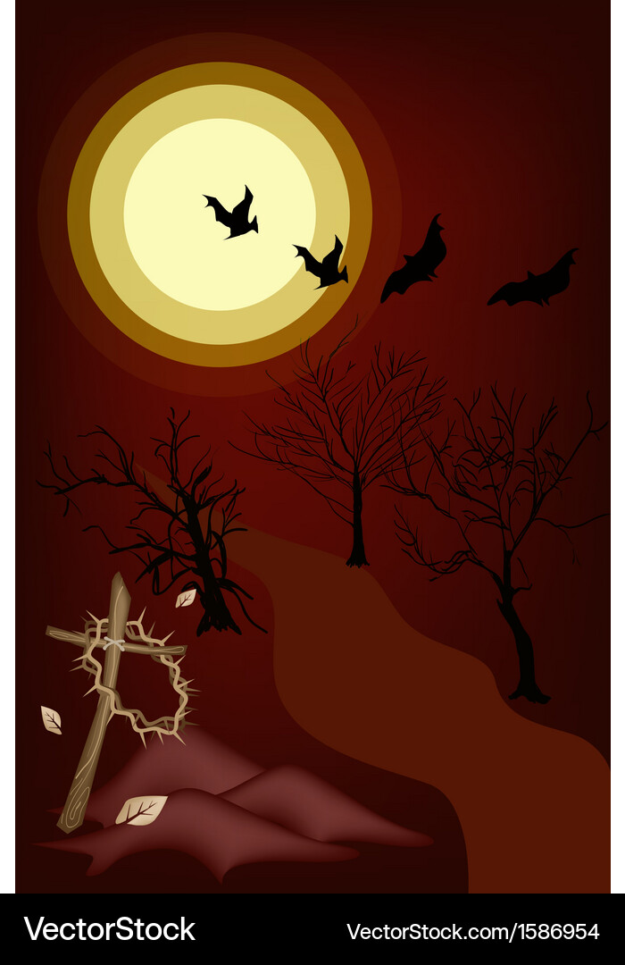 A wooden cross and crown of thorns background Vector Image