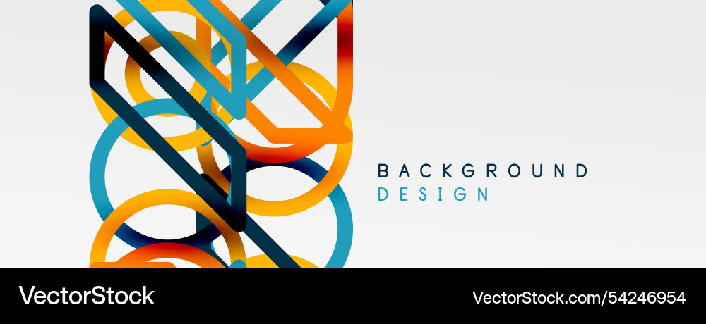 Abstract background - colorful circle lines vector image