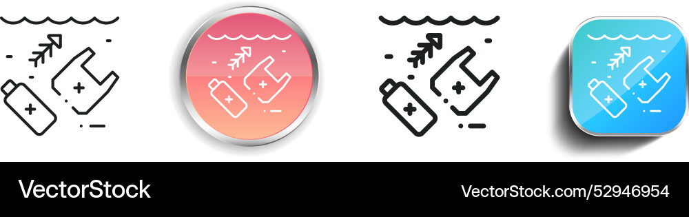 Contamination icon thin linear regular and button vector image