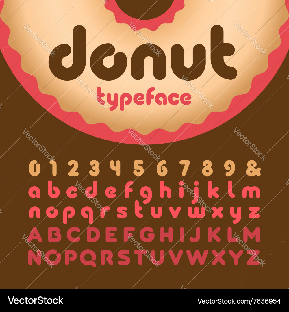 Donut Alphabet Font vector image