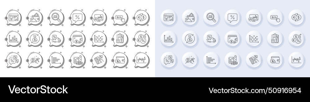 Horizontal chart buy button and accounting line Horizontal chart buy button and accounting line vector image