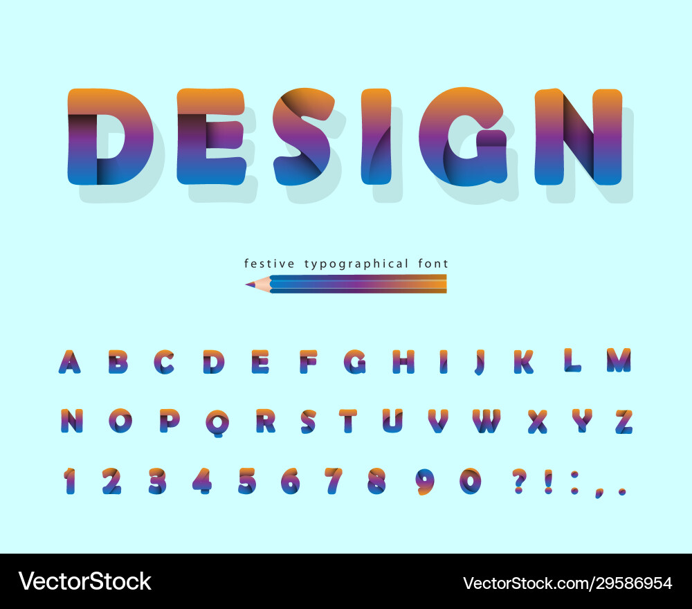 Paper cut out 3d alphabet modern design font Paper cut out 3d alphabet modern design font vector image