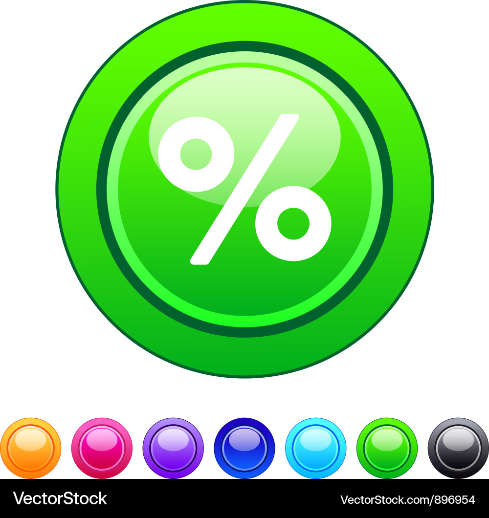 Percent circle button Vector Image