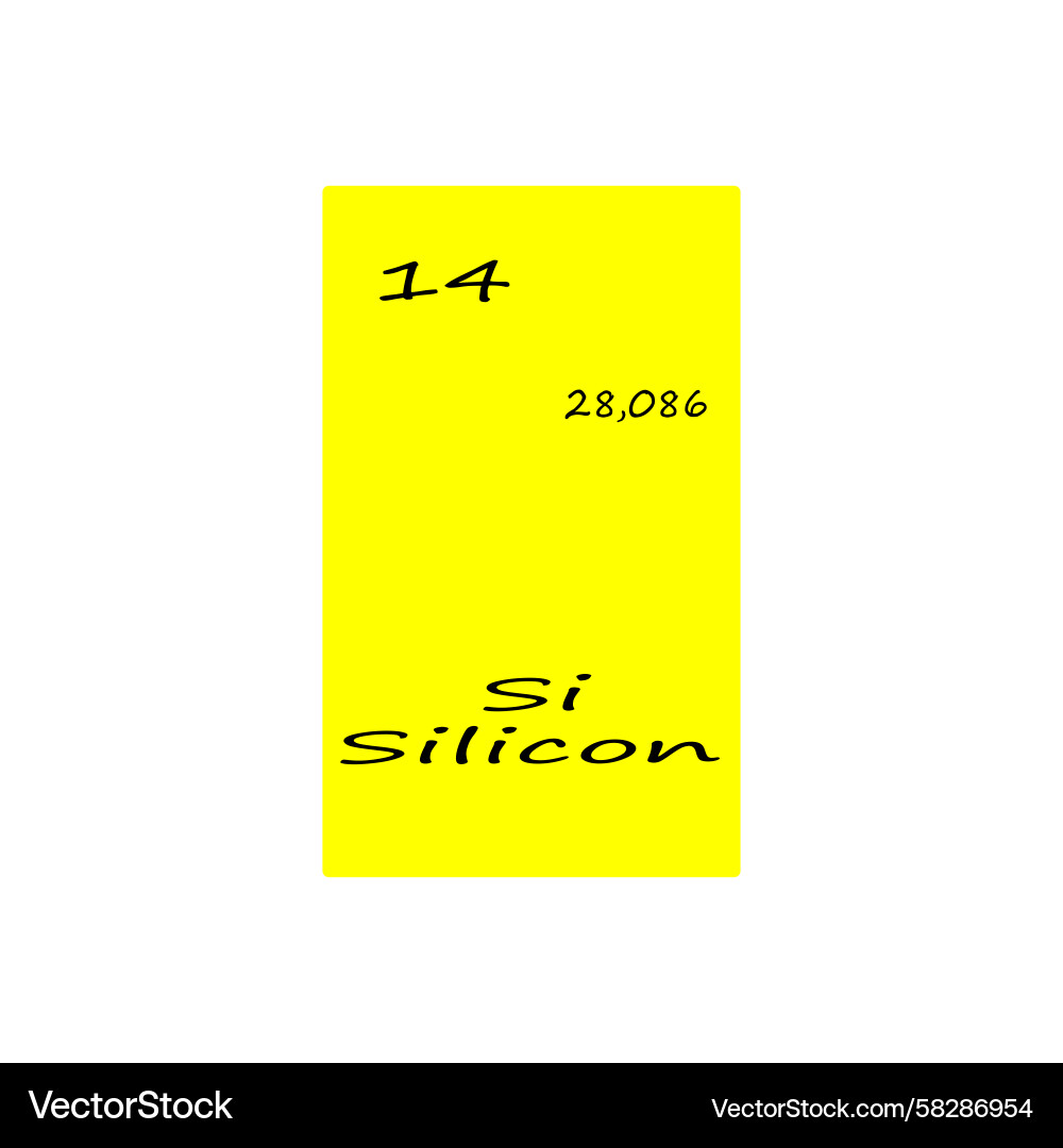 Silicon Element - Atomic Number 14 Vector Image