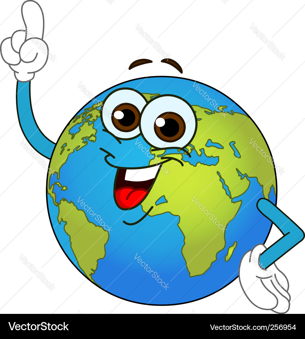 Smiling Globe Character vector image