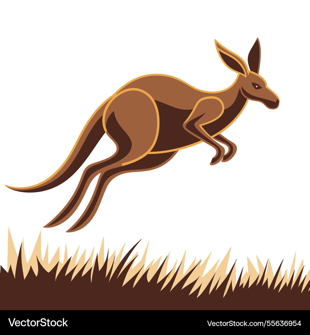 Stylized kangaroo with defined lines Stylized kangaroo with defined lines Vector Image