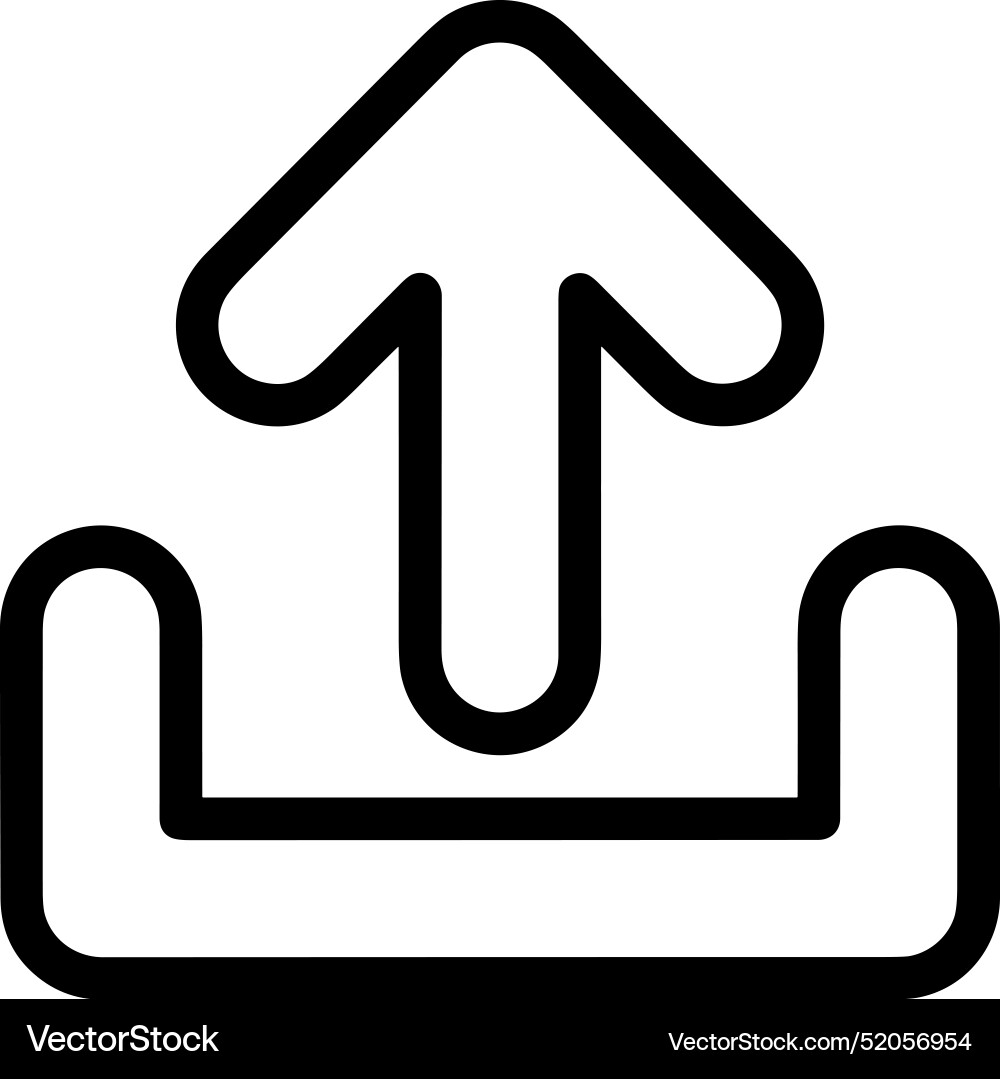 Upload outline icon symbol image Upload outline icon symbol image Vector Image