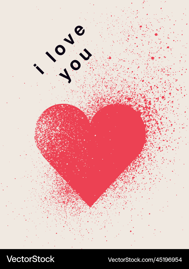 Valentinstag Grung Karte Herzspray Grunge Valentinstag Grung Karte Herzspray Grunge vektorbild