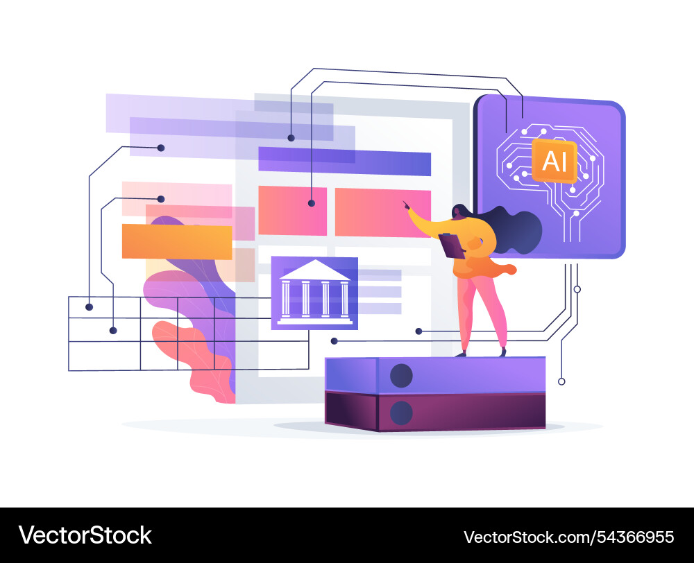 Ai-supported document automation abstract concept Ai-supported document automation abstract concept vector image