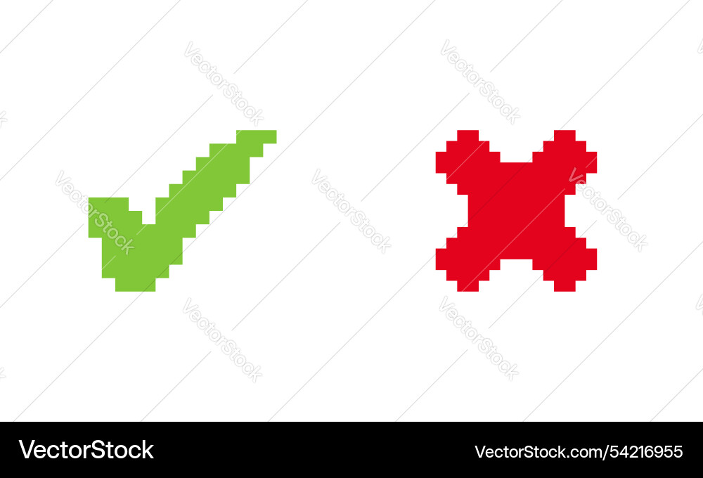 Check icon with right and wrong circle buttons Check icon with right and wrong circle buttons vector image
