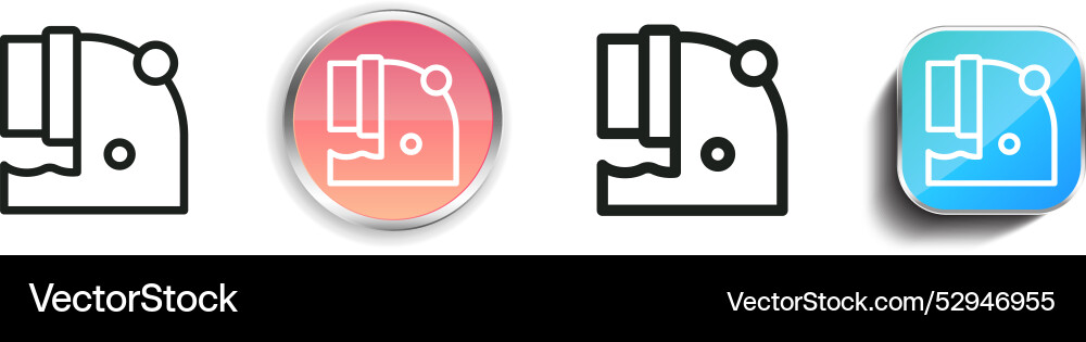Contamination icon thin linear regular and button Vector Image