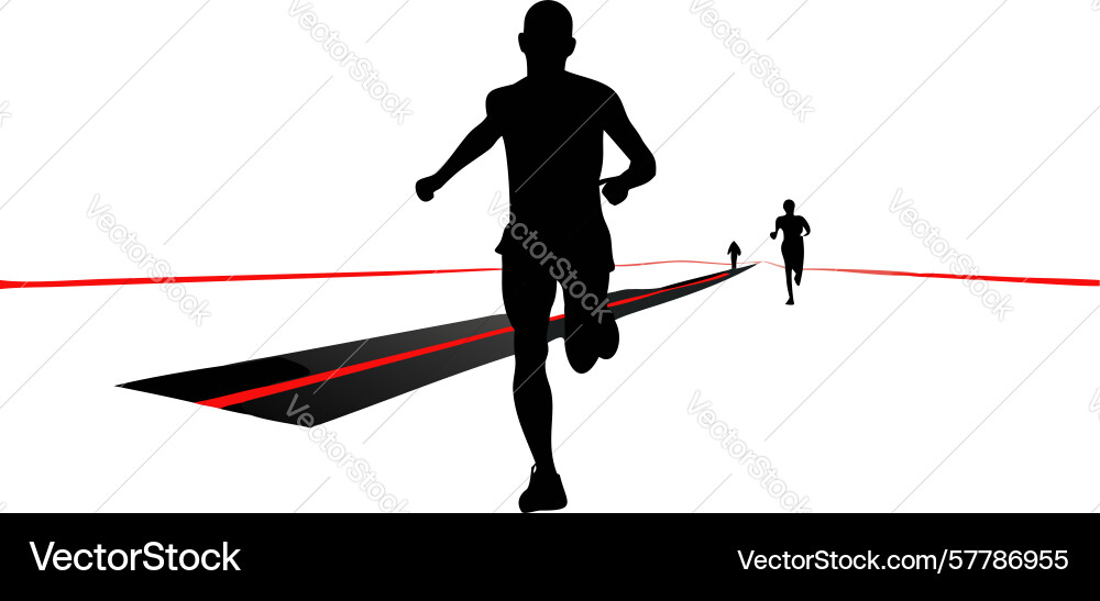 Dynamic runner on track with speed lines vector image