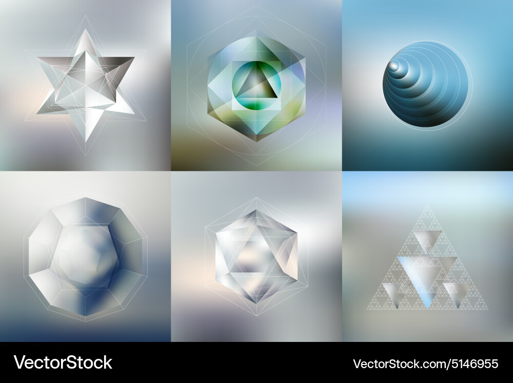 Geometric Crystal Patterns vector image