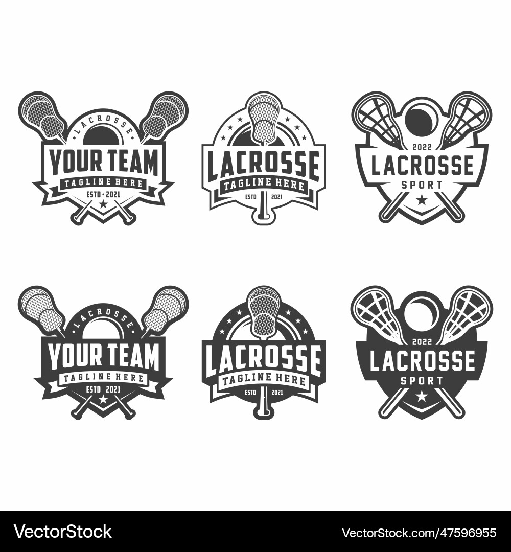 Lacrosse Club Logo Set - Emblem & Icon vektorbild
