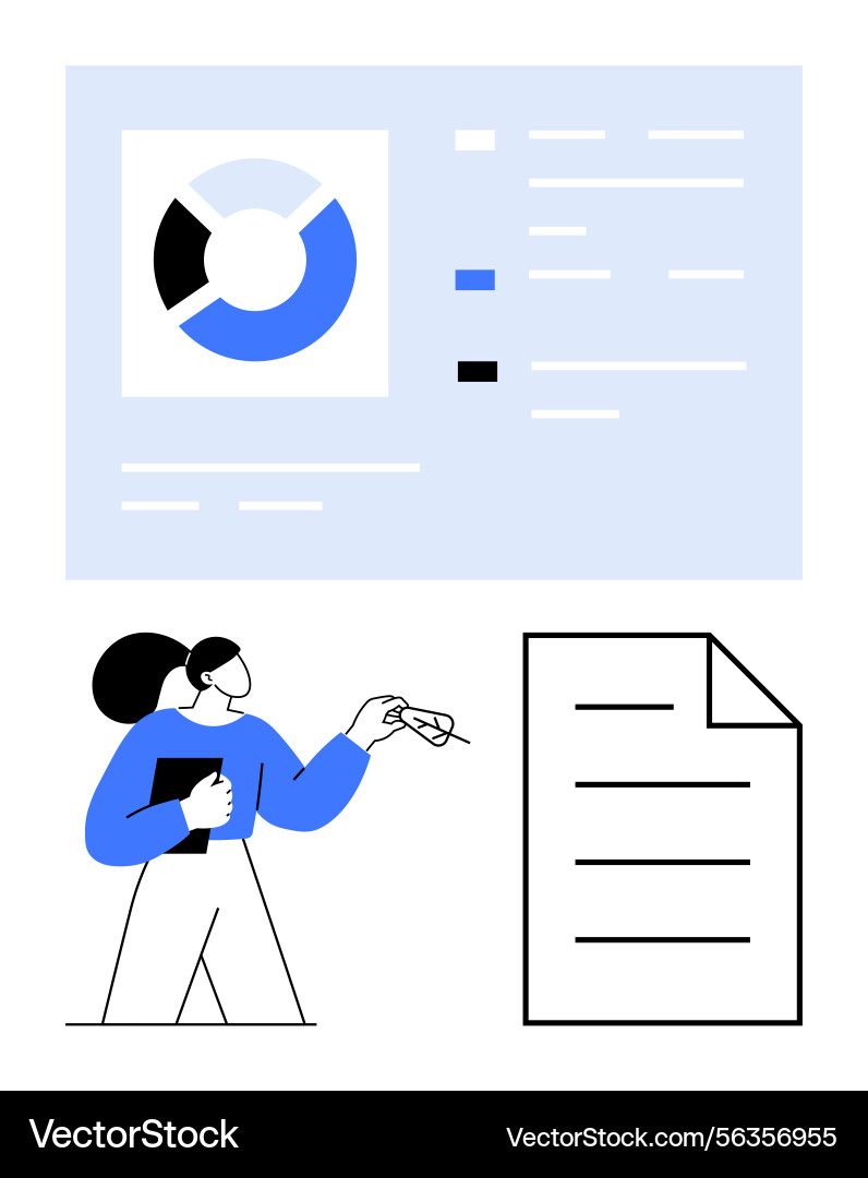Professional analyzing statistics with pie chart Professional analyzing statistics with pie chart vector image